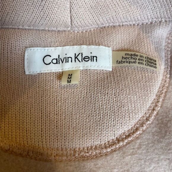 Calvin Klein Coat in Soft Pink with Gold Detail Zip and Chest Pocket Size Medium - Picture 11 of 12
